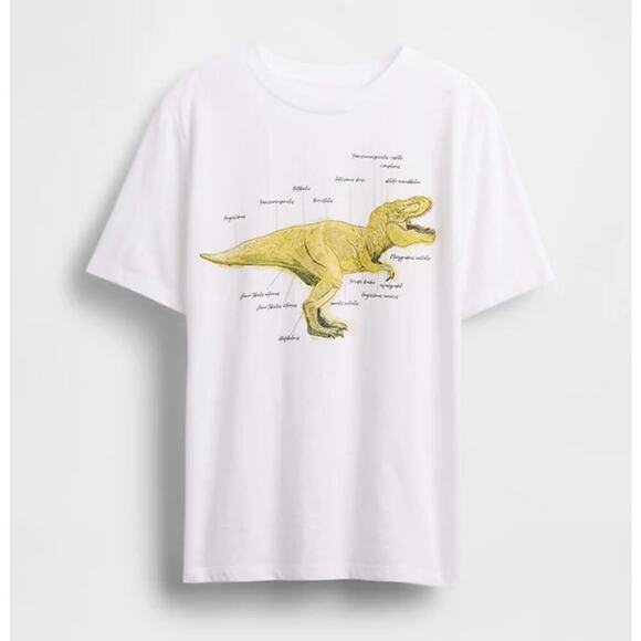 Gap Kids Other - Gap Kids Graphic T Shirt Size XXL 100% Organic Cotton Dinosaur Optic White